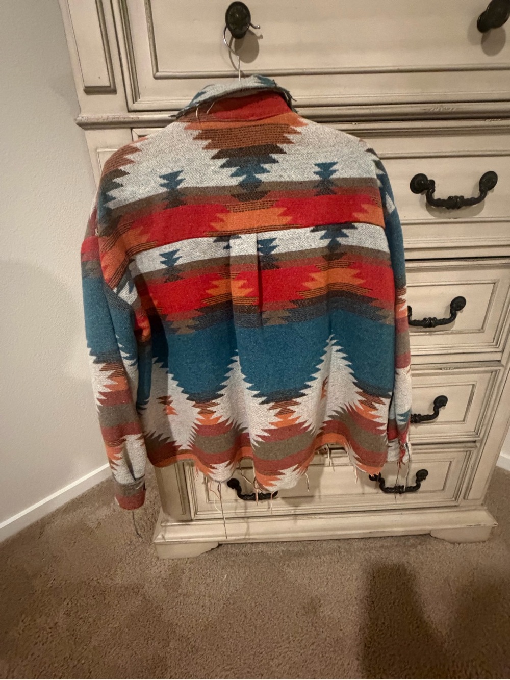 Aztec Pattern Shacket - Teal & Rust - Picture 4 of 5